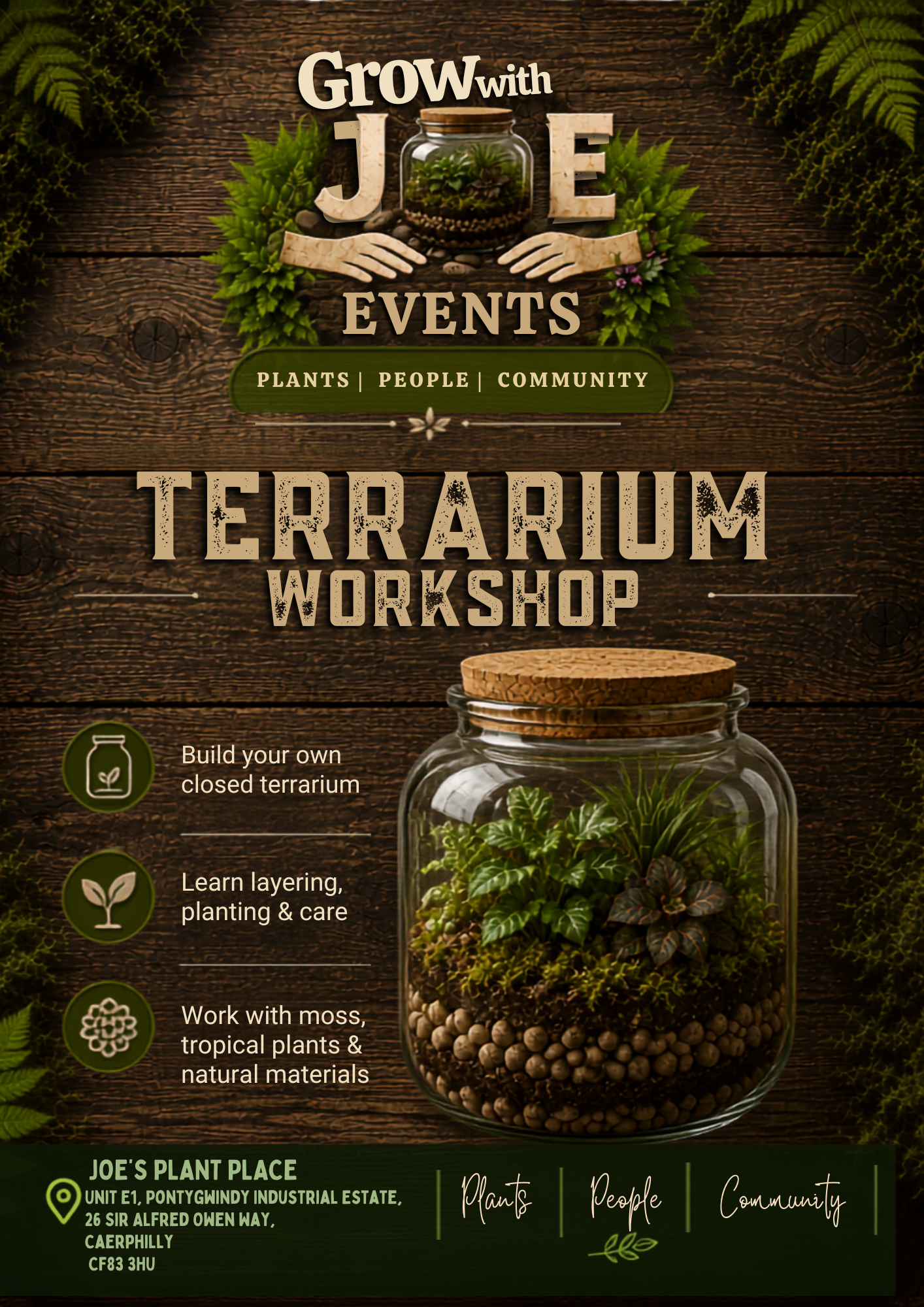 Terrarium Workshop | Grow With Joe Events | Friday 21st August |