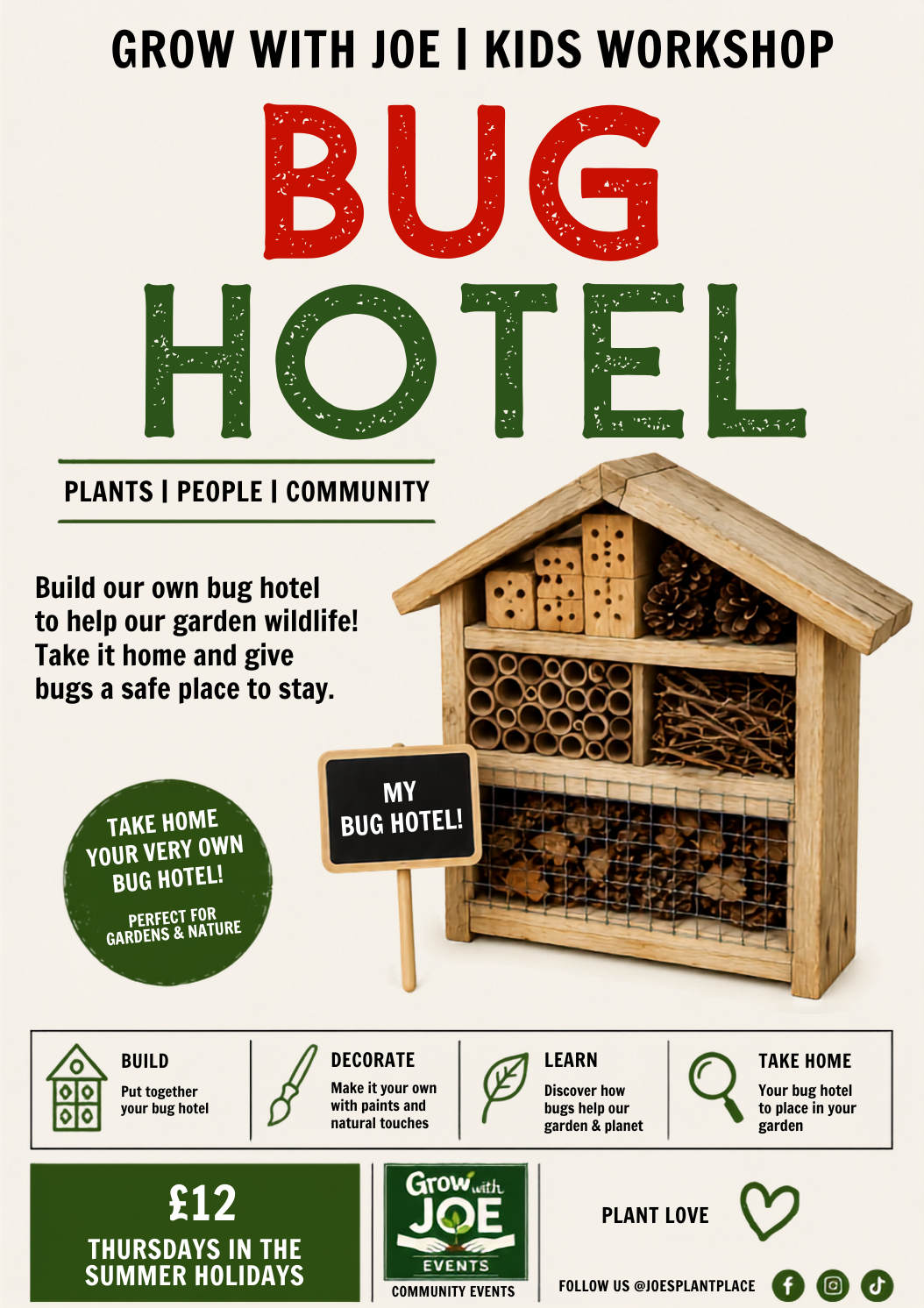 Build A Bug Hotel | Grow With Joe Events | Thursday 13th August |