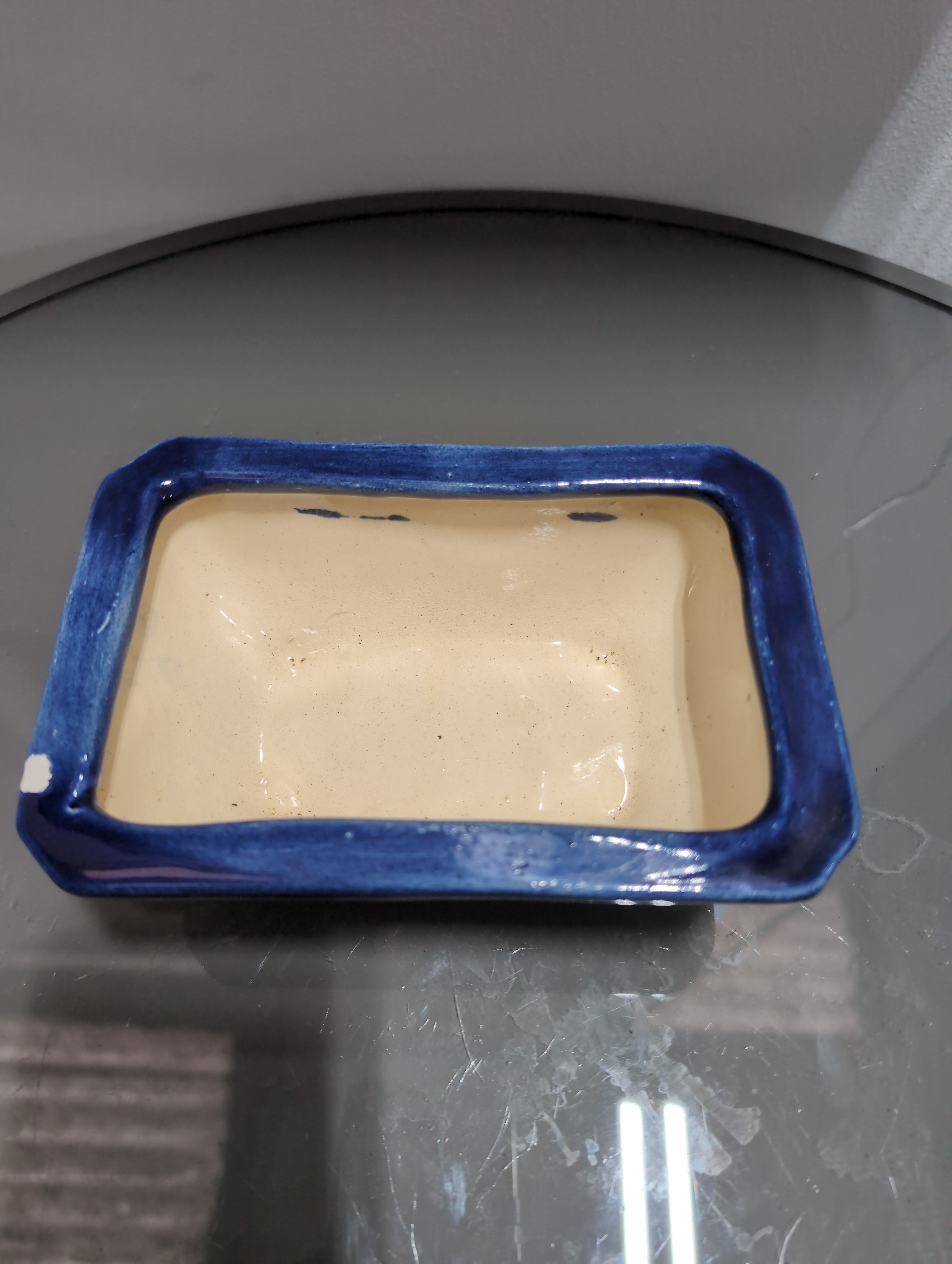 Glazed Bonsai Pot | Rectangle | 17cm x 11cm x 7cm | Blue