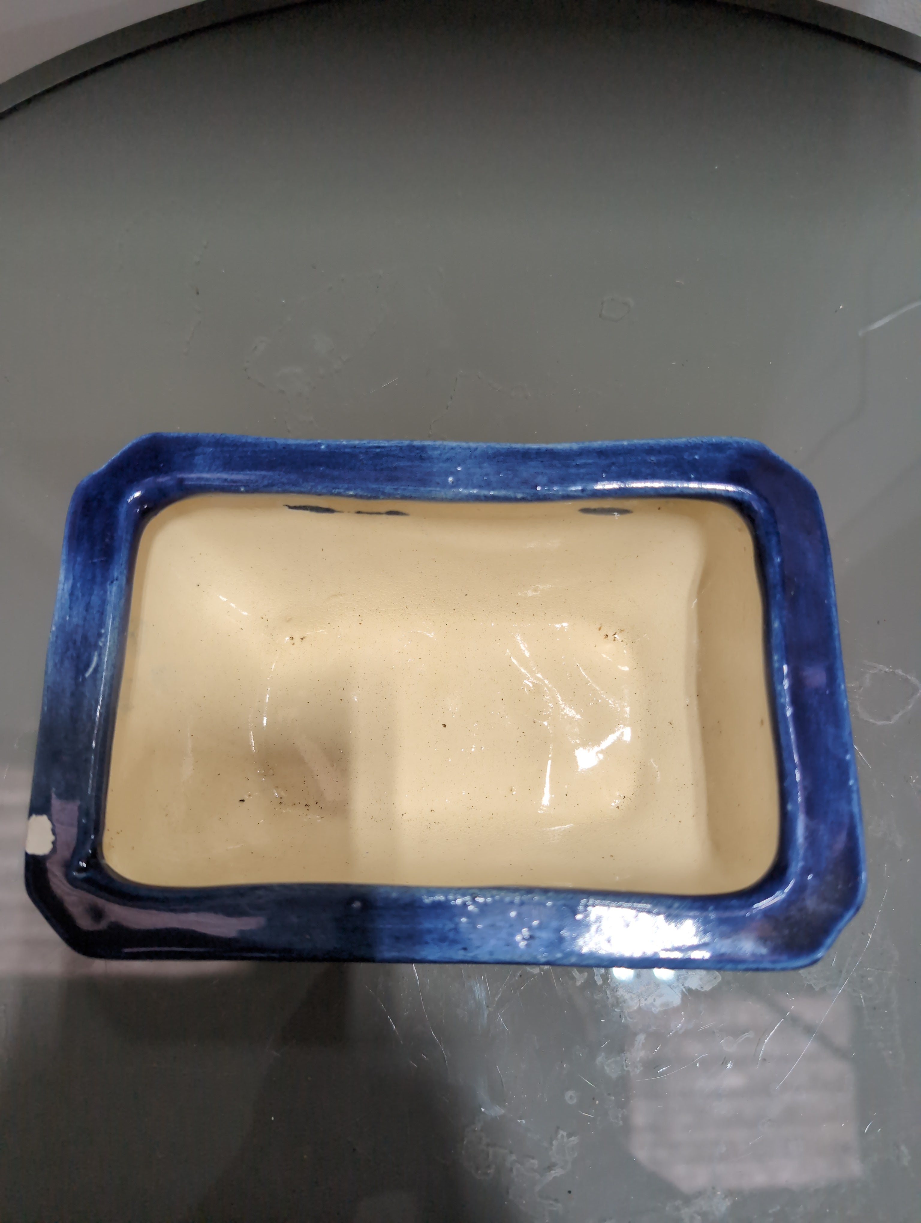Glazed Bonsai Pot | Rectangle | 17cm x 11cm x 7cm | Blue