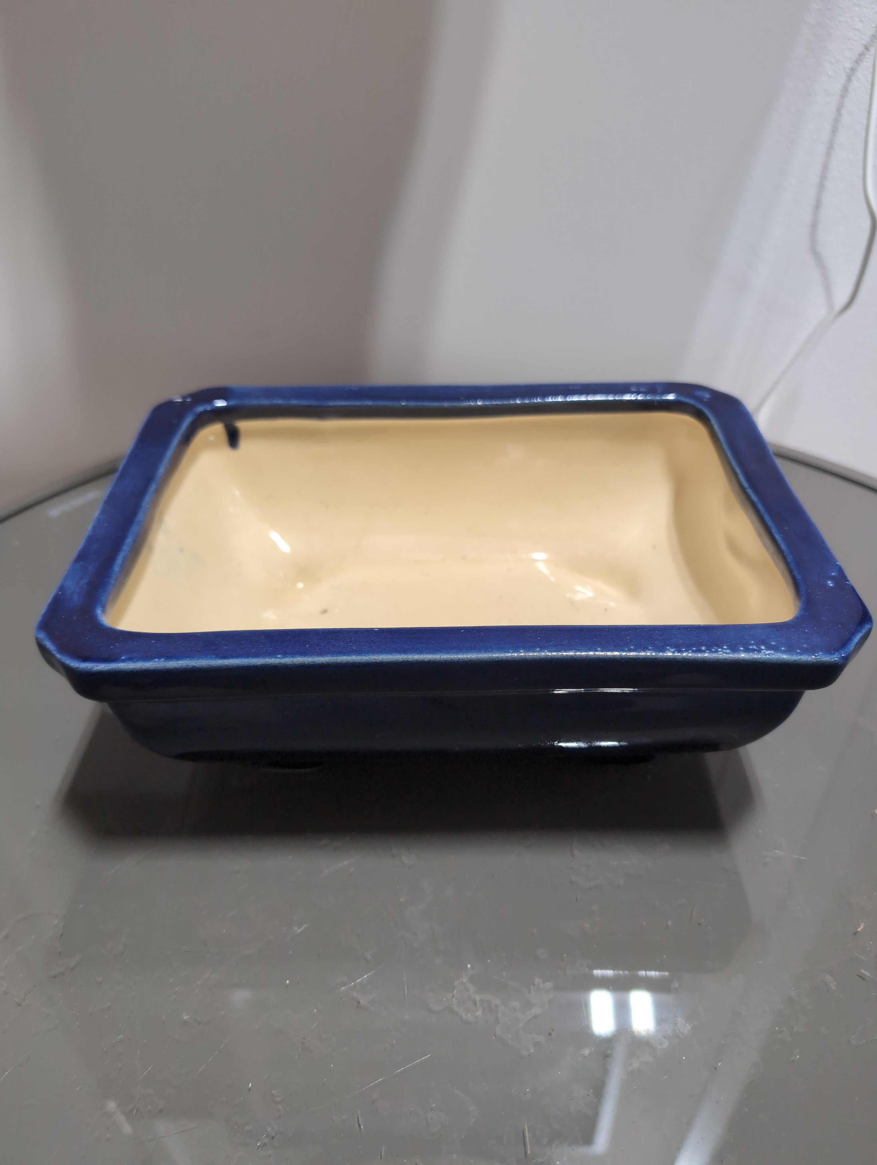 Glazed Bonsai Pot | Rectangle | 24cm x 17cm x 10cm | Blue